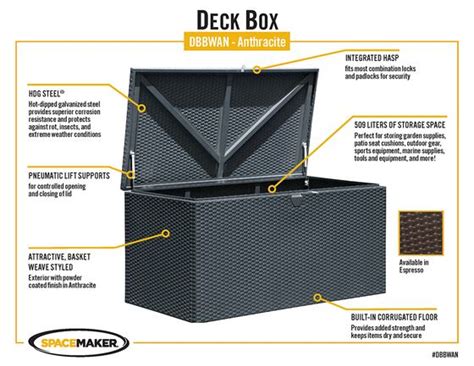 134 gal hdg steel spacemaker deck box anthracite|ShelterLogic Spacemaker 27.5.